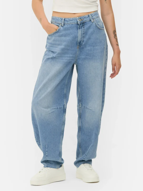Primark Barrel Leg Jeans Light Blue Shop
