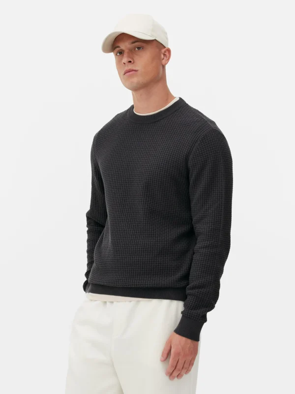 Primark Basket Weave Sweater Charcoal Discount