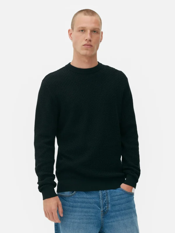 Primark Basket Weave Sweater Black Best Sale