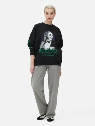 Primark Beetlejuice Character Sweatshirt Black Discount