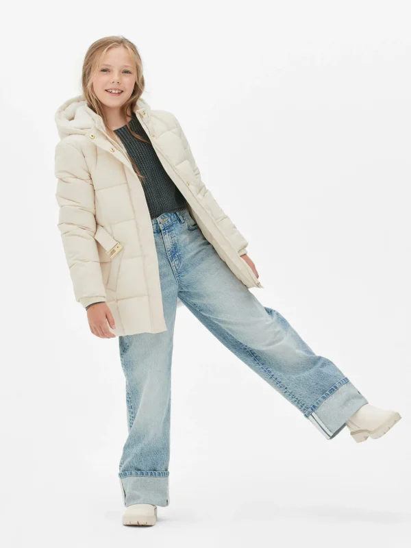 Primark Belted Padded Jacket Ivory Best