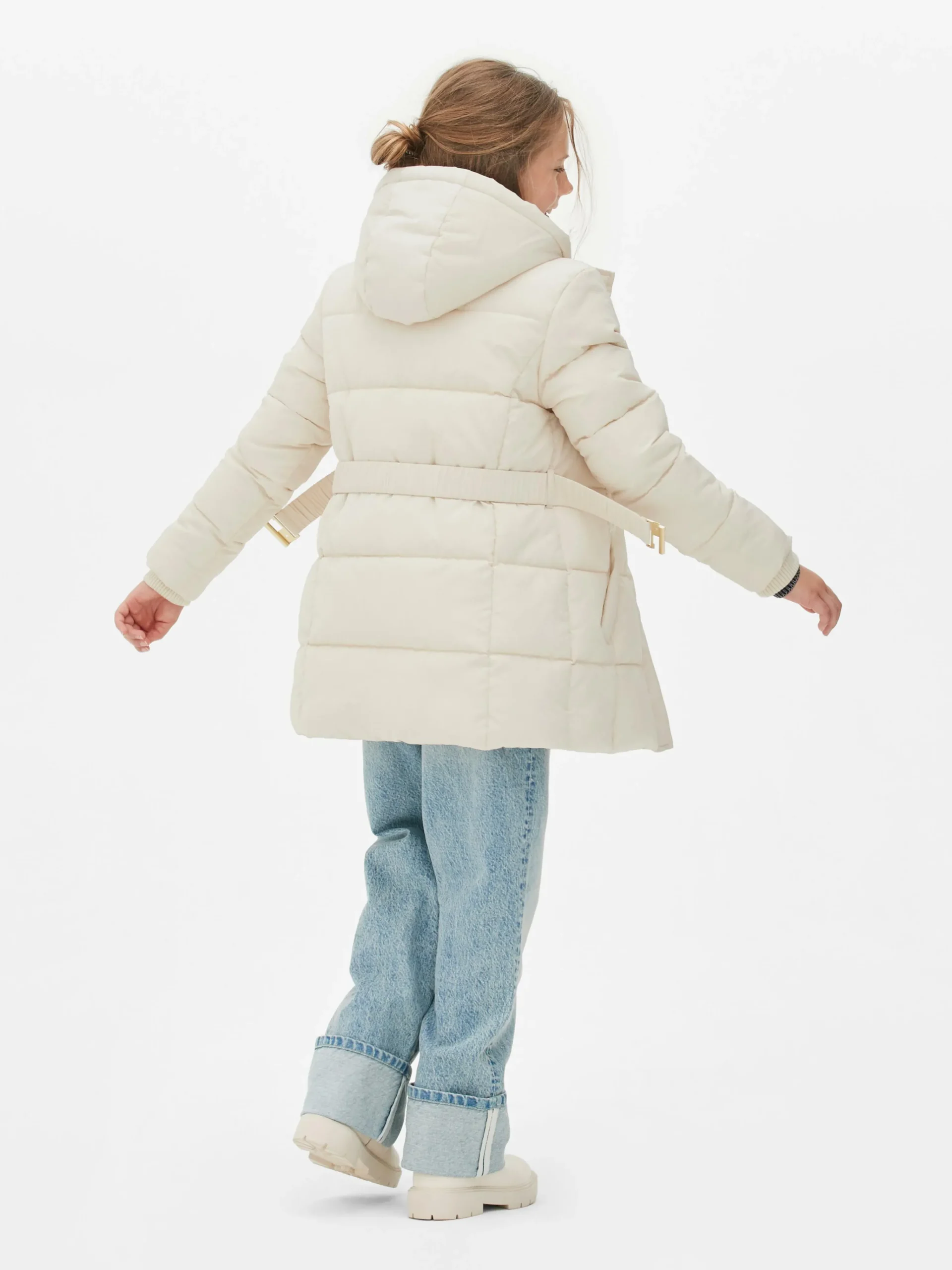 Primark Belted Padded Jacket Ivory Best