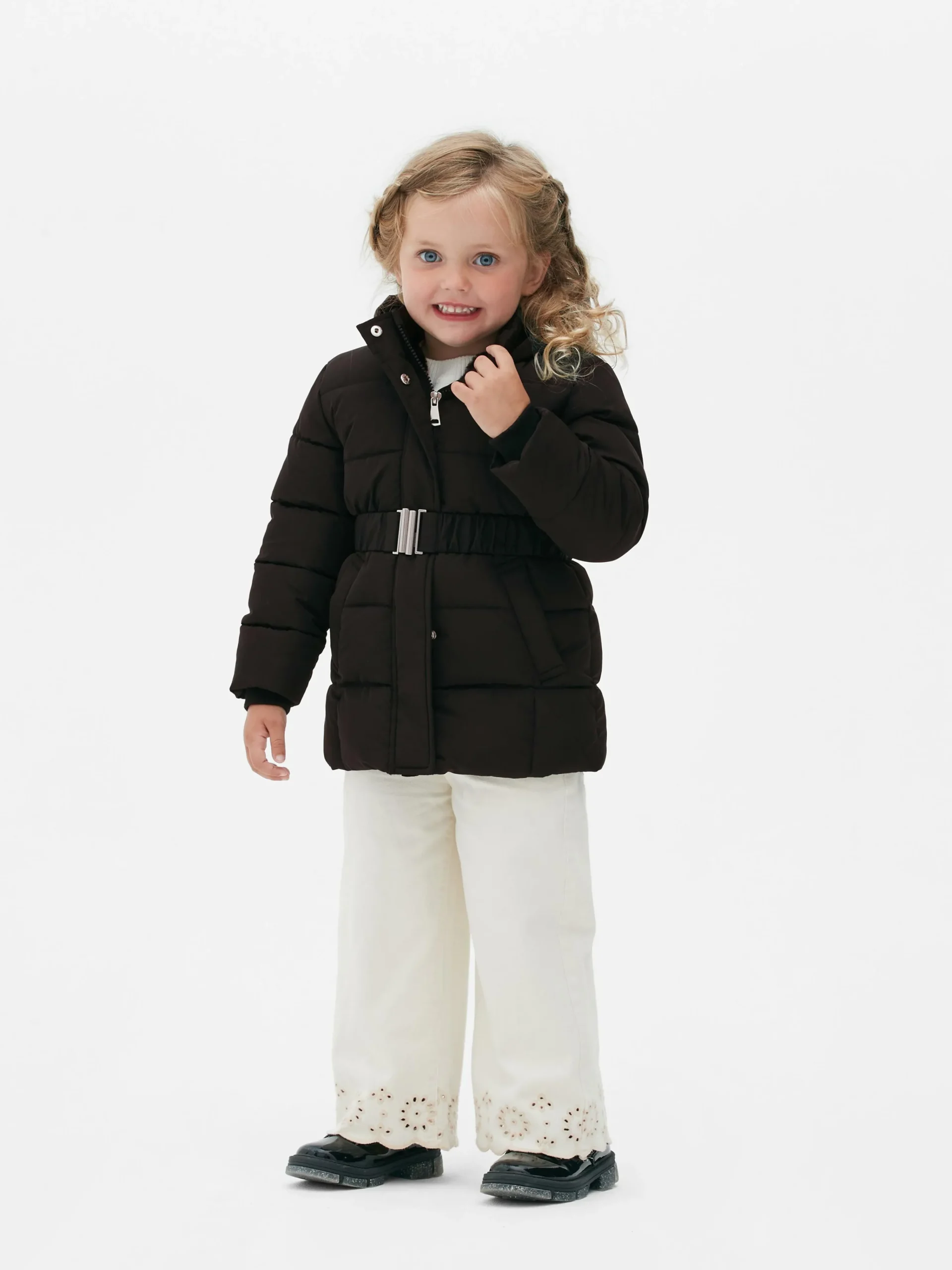 Primark Belted Puffer Jacket Black Sale