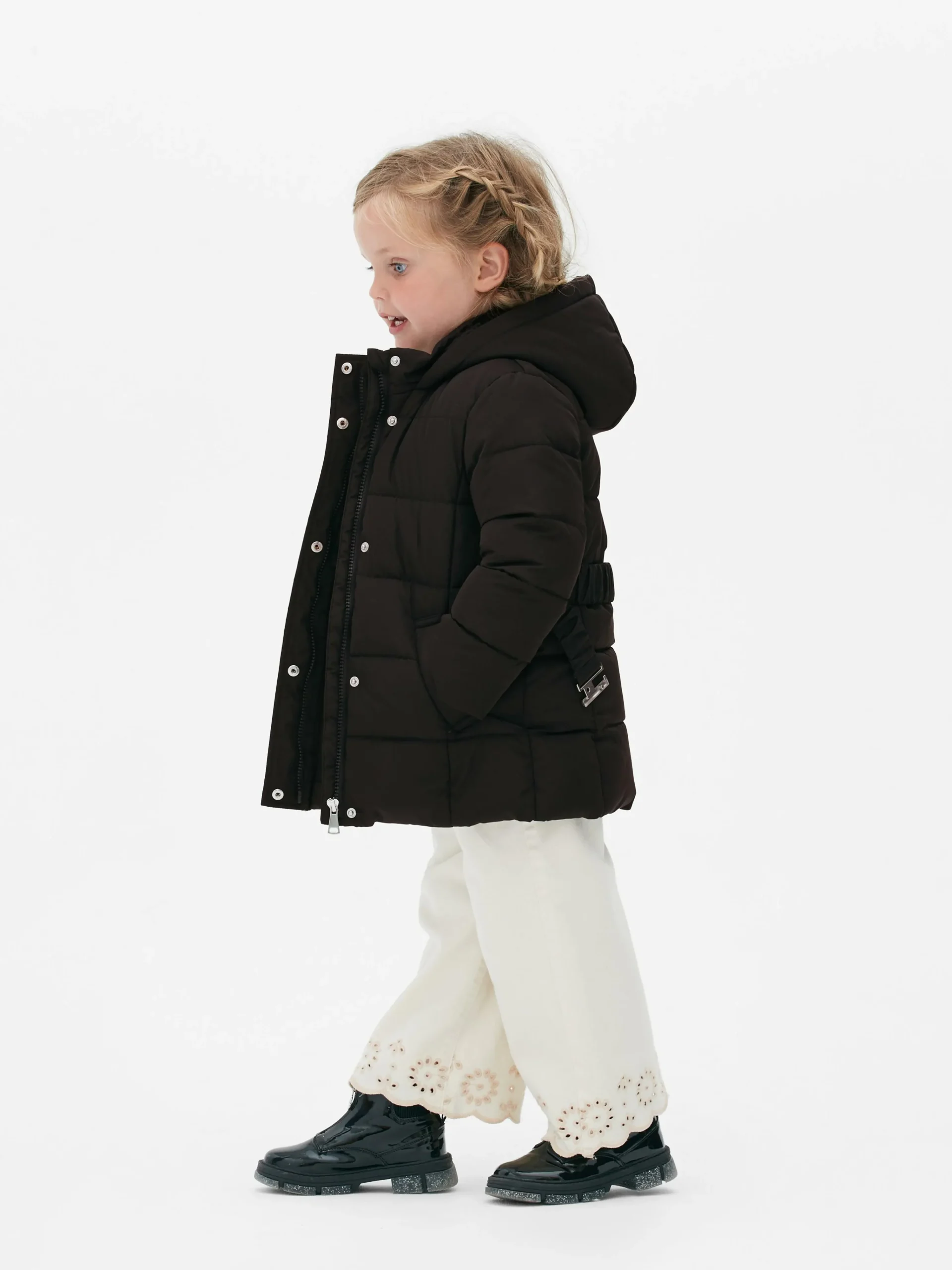 Primark Belted Puffer Jacket Black Sale