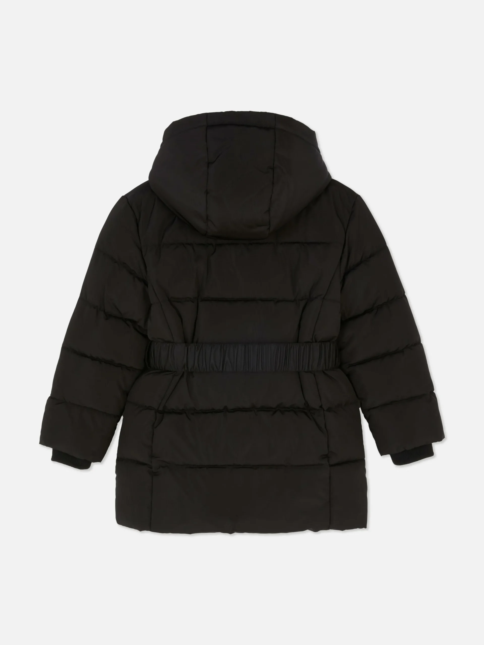 Primark Belted Puffer Jacket Black Sale