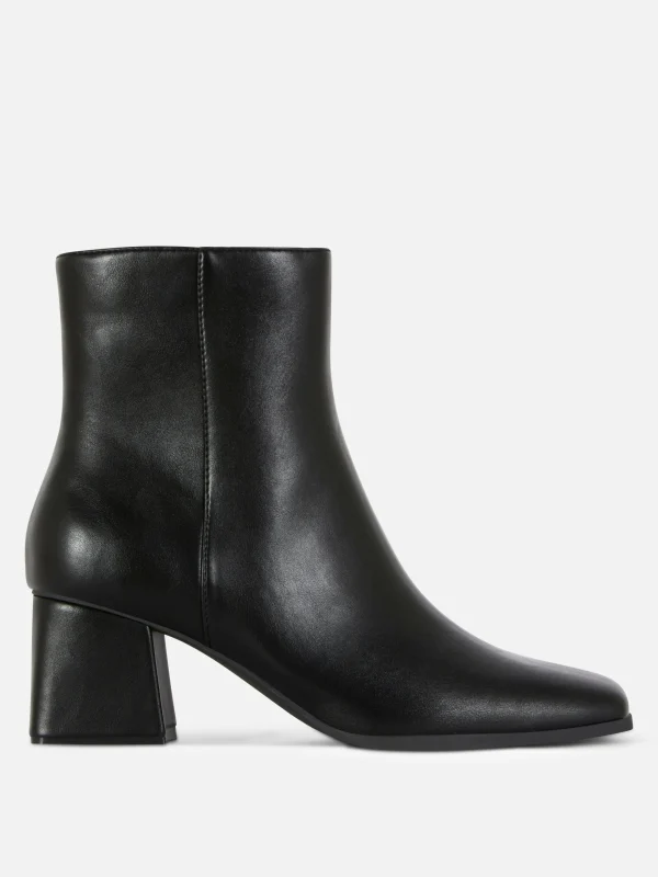 Primark Block Heel Ankle Boots Black Shop