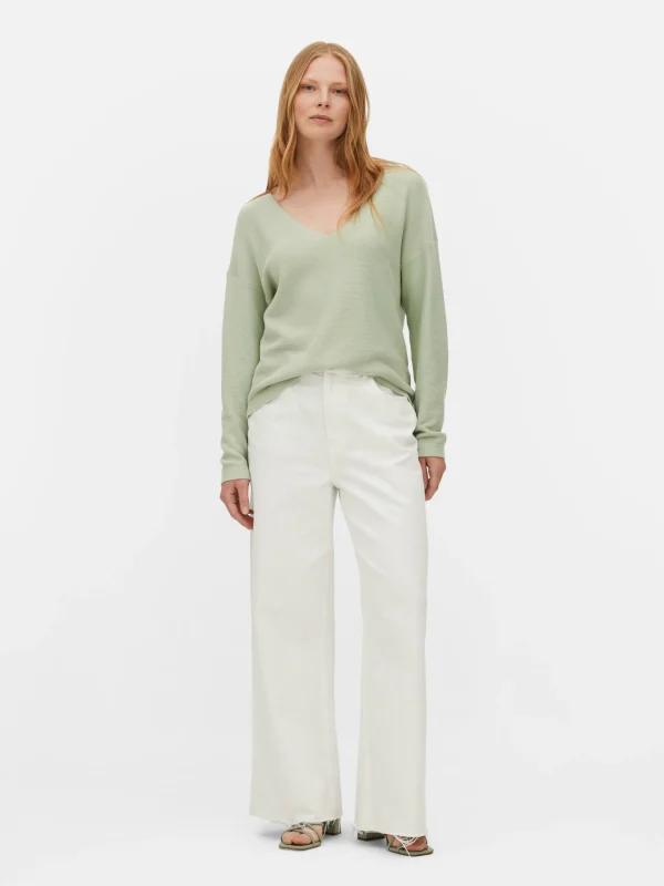 Primark Boat Neck Long Sleeve Sweater Mint Fashion