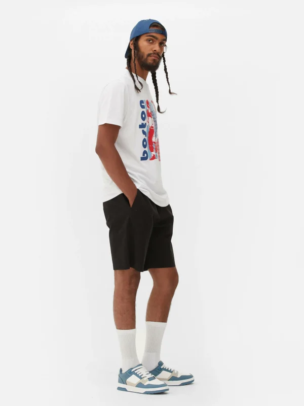 Primark Boston Football T-Shirt White Outlet