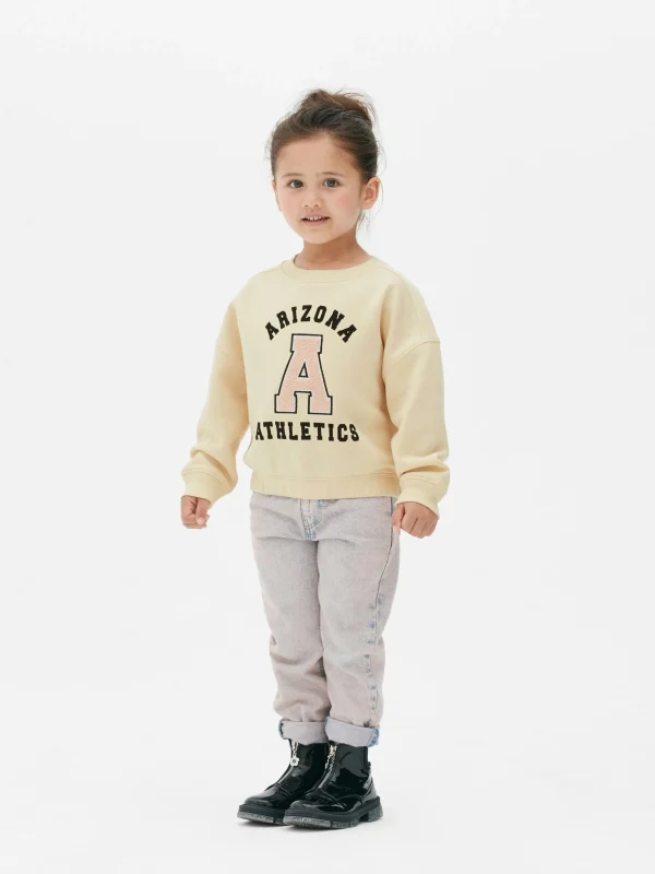 Primark Bouclé Letter Collegiate Sweatshirt Stone Cheap