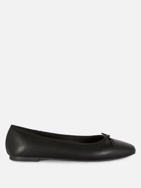 Primark Bow Ballerinas Black New