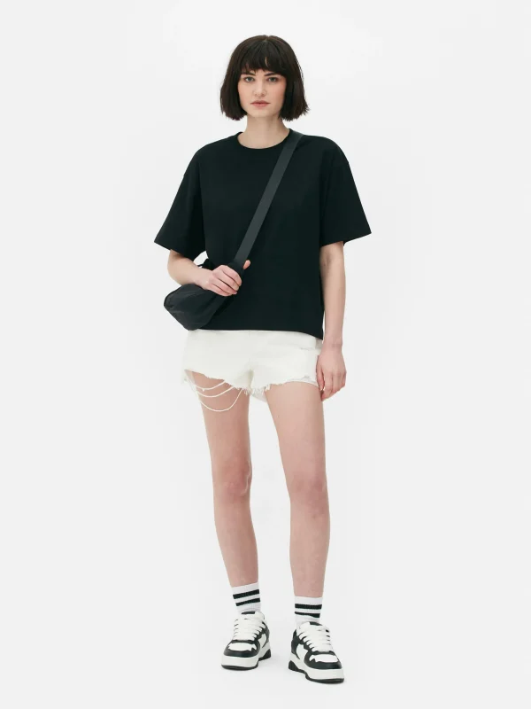 Primark Boxy Fit T-Shirt Black New