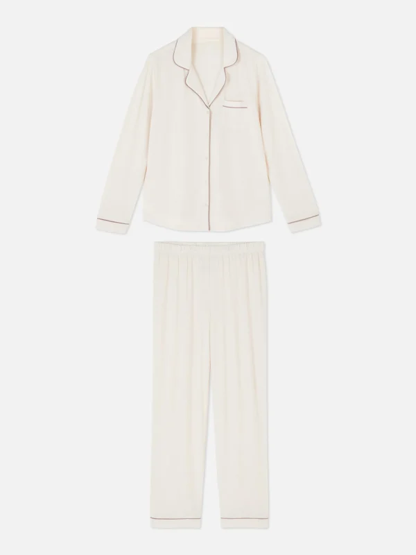 Primark Boyfriend Long Pajamas Oyster Cheap
