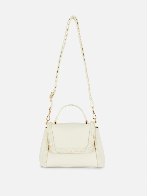 Primark Braided Trim Crossbody Bag Ivory Sale