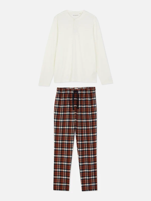 Primark Brushed Long Pajamas Terracotta Cheap