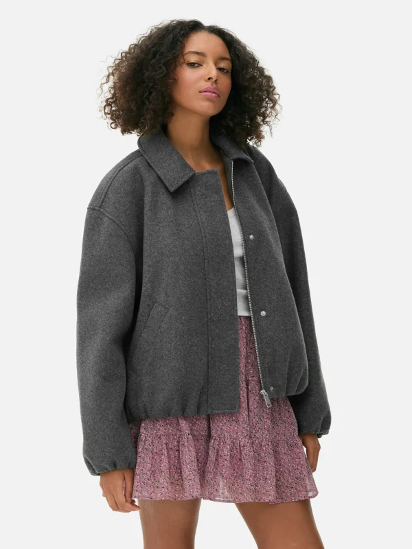 Primark Bubble Hem Jacket Gray Shop