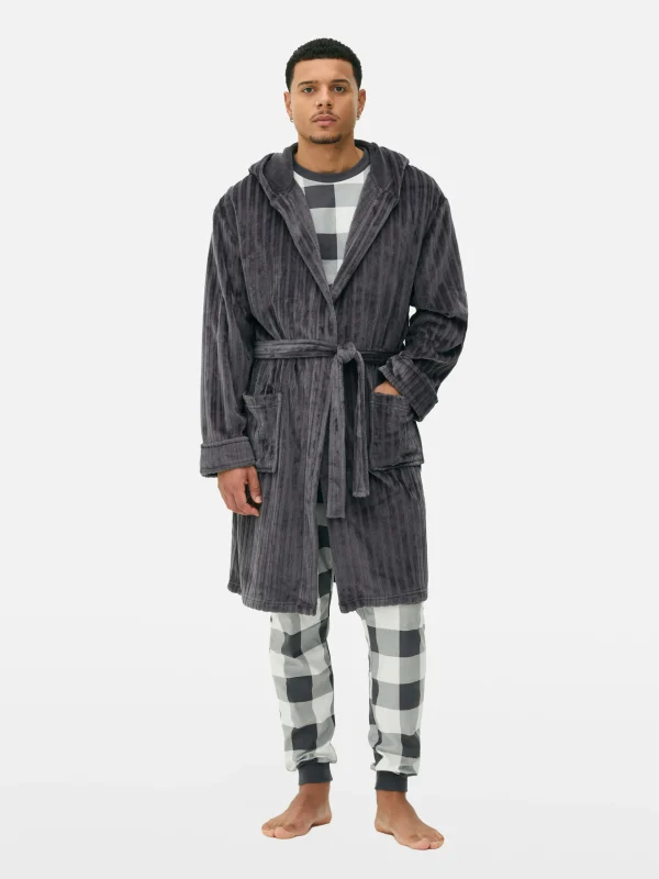 Primark Burnout Striped Robe Charcoal Best
