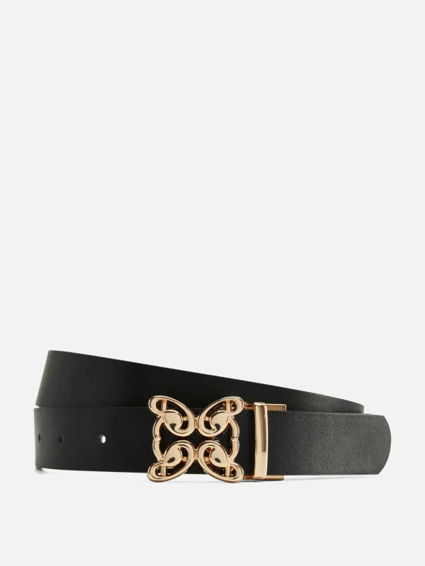 Primark Butterfly Reversible Belt Black/Nude Fashion