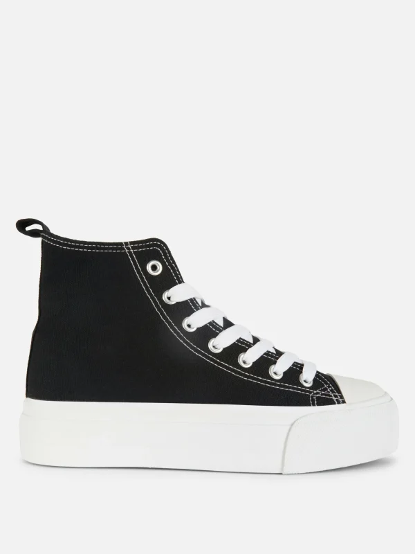 Primark Canvas Flatform High Tops Black Best