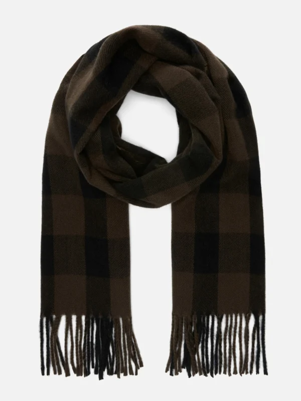 Primark Check Fringe Trim Scarf Brown Online