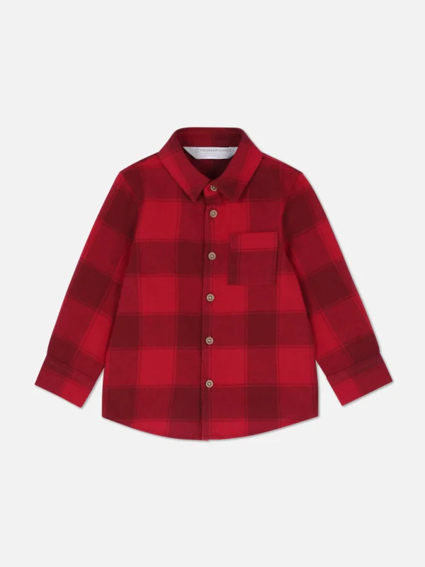 Primark Check Long Sleeve Shirt Red Online