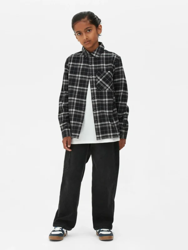 Primark Checked Shirt Black Fashion