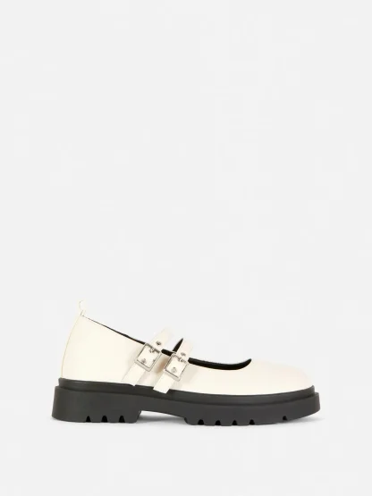 Primark Chunky Mary Janes Cream Cheap