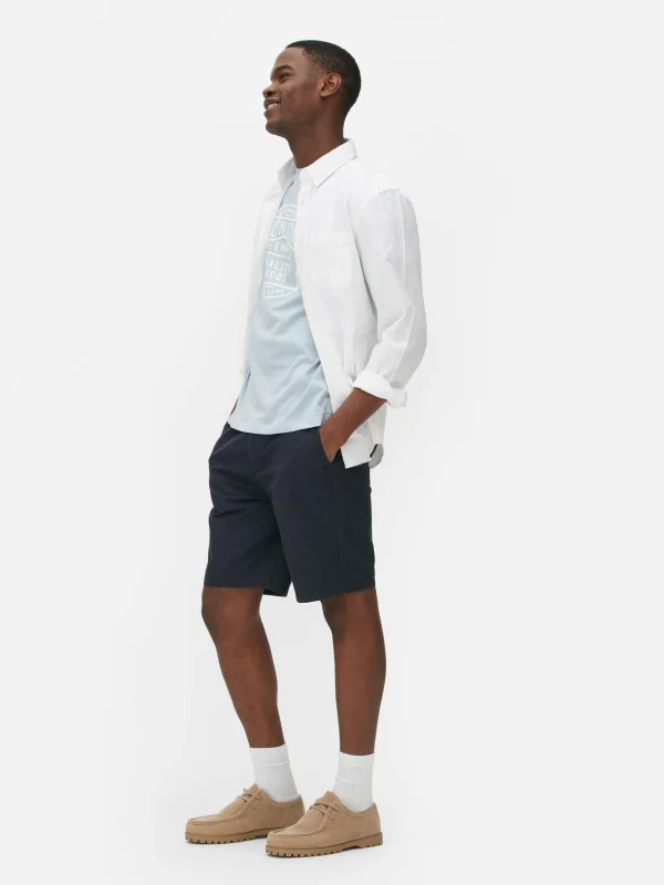 Primark Classic Chino Shorts Navy Discount