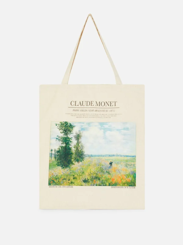 Primark Claude Monet Canvas Bag Natural Clearance