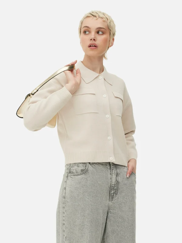 Primark Collared Cardigan Oatmeal Best