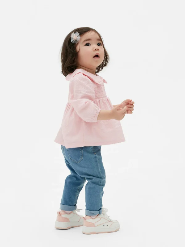 Primark Collared Shirred Blouse Light Pink Best