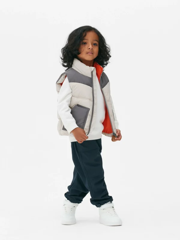 Primark Color Block Padded Vest Gray Cheap