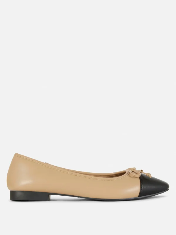 Primark Contrast Cap Toe Ballet Flats Camel Best