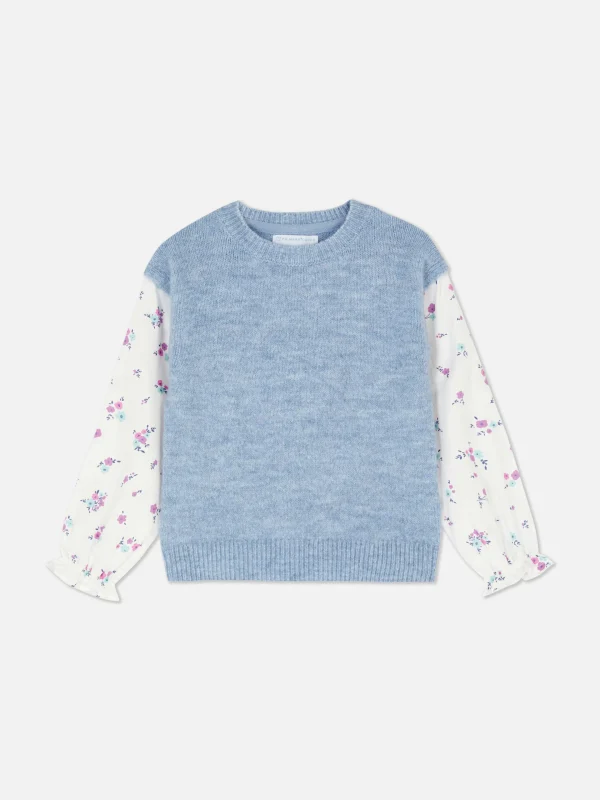 Primark Contrast Sleeve Pullover Blue Best