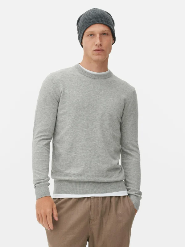 Primark Crew Neck Fine Knit Sweater Gray Store