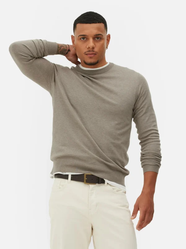 Primark Crew Neck Fine Knit Sweater Natural Discount