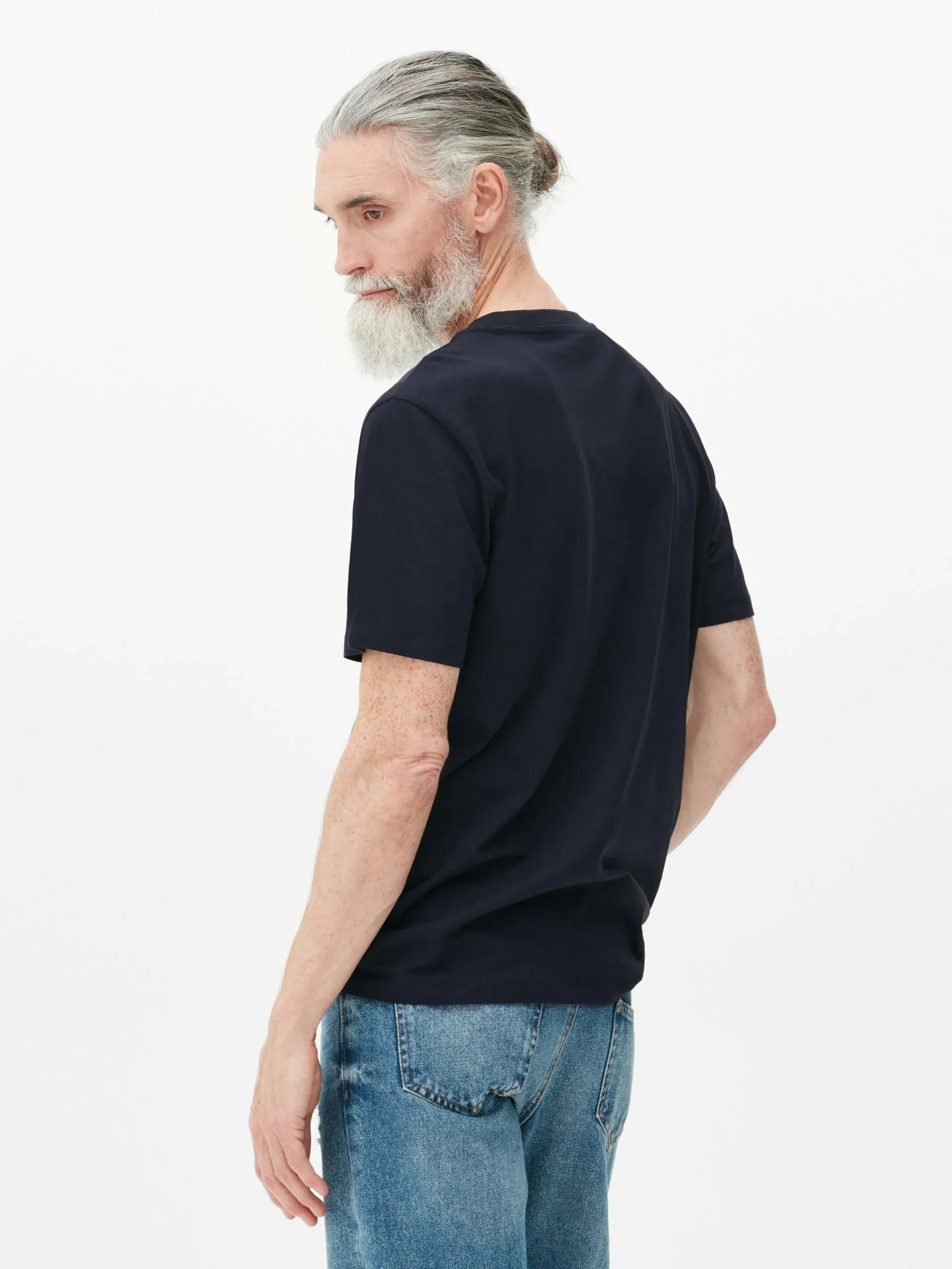 Primark Crew Neck Regular Fit T-Shirt Navy Outlet