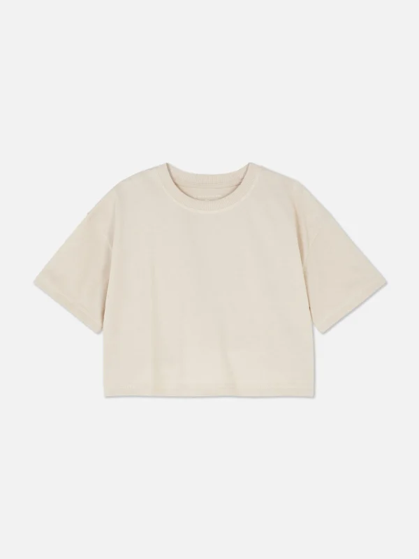 Primark Crew Neck Short Sleeve T-shirt Stone Flash Sale