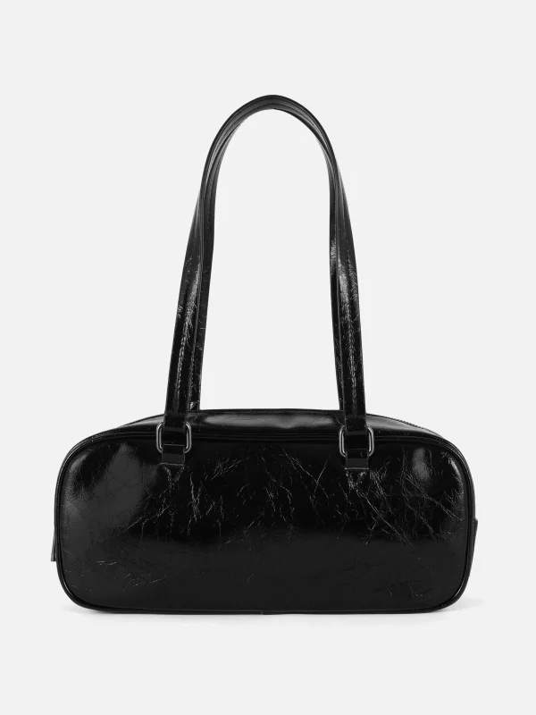 Primark Crinkle Texture Shoulder Bag Black Sale
