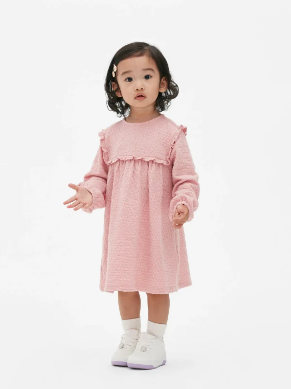 Primark Crinkled Ruffle Dress Pink Cheap