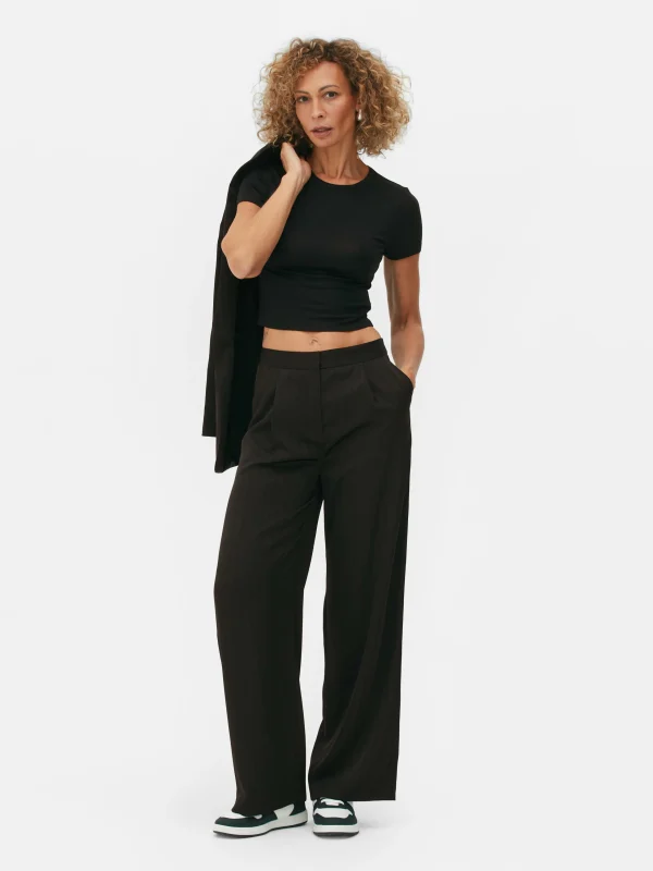 Primark Cropped T-Shirt Black New