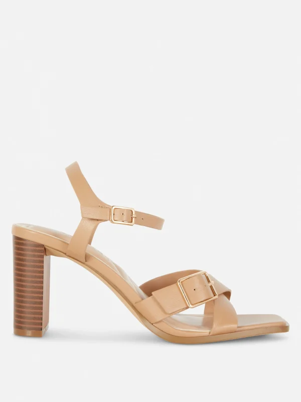 Primark Cross Strap Heeled Sandals Camel Best