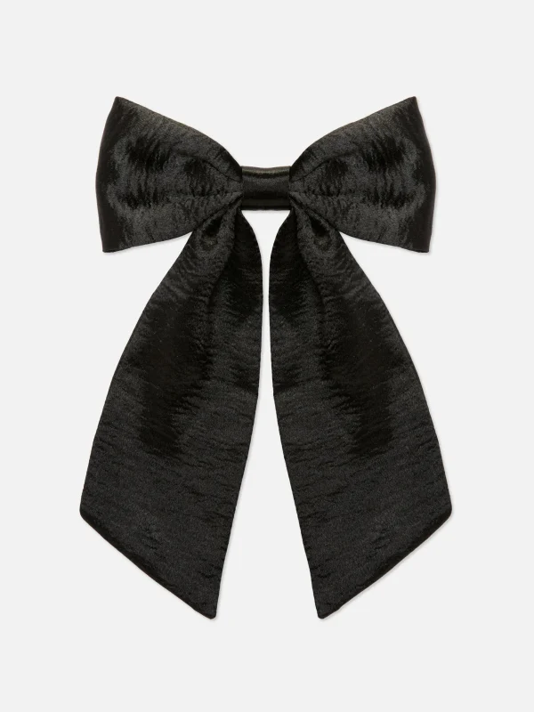 Primark Crushed Satin Hair Bow Black Best Sale