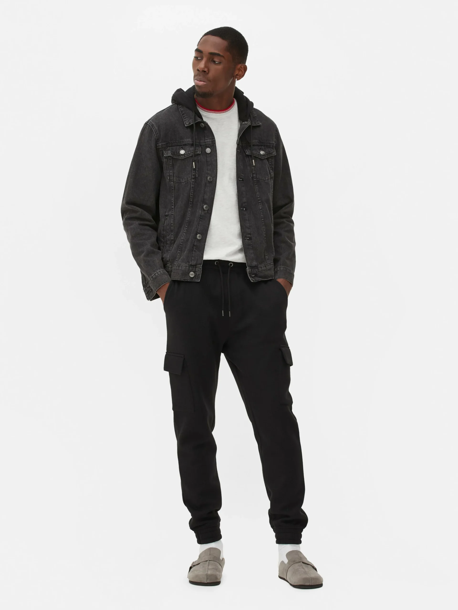 Primark Cuffed Cargo Joggers Black Online