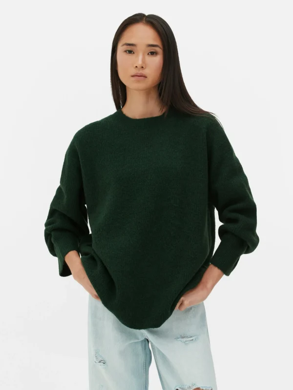 Primark Cuffed Sweater Dark Green Fashion