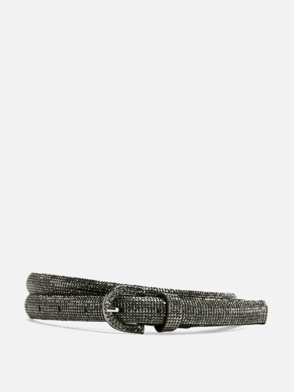 Primark Diamanté Embellished Belt Pewter Fashion