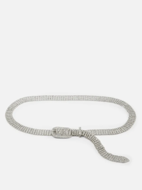 Primark Diamanté Embellished Belt Silver Sale