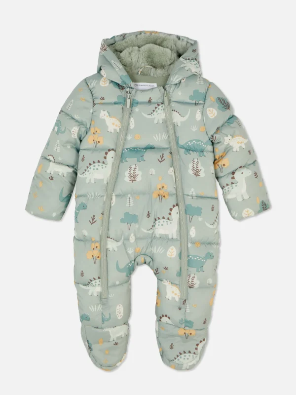 Primark Dinosaur Print Stroller Suit Green Fashion
