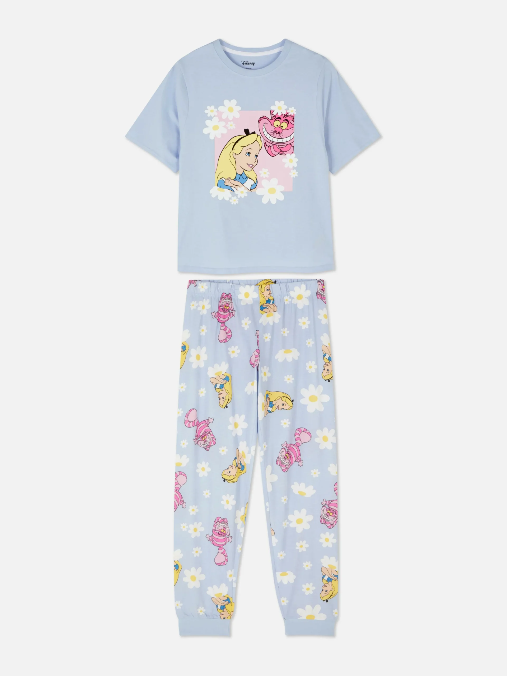 Primark Disney Character Print Jersey Pajamas Light Blue Online