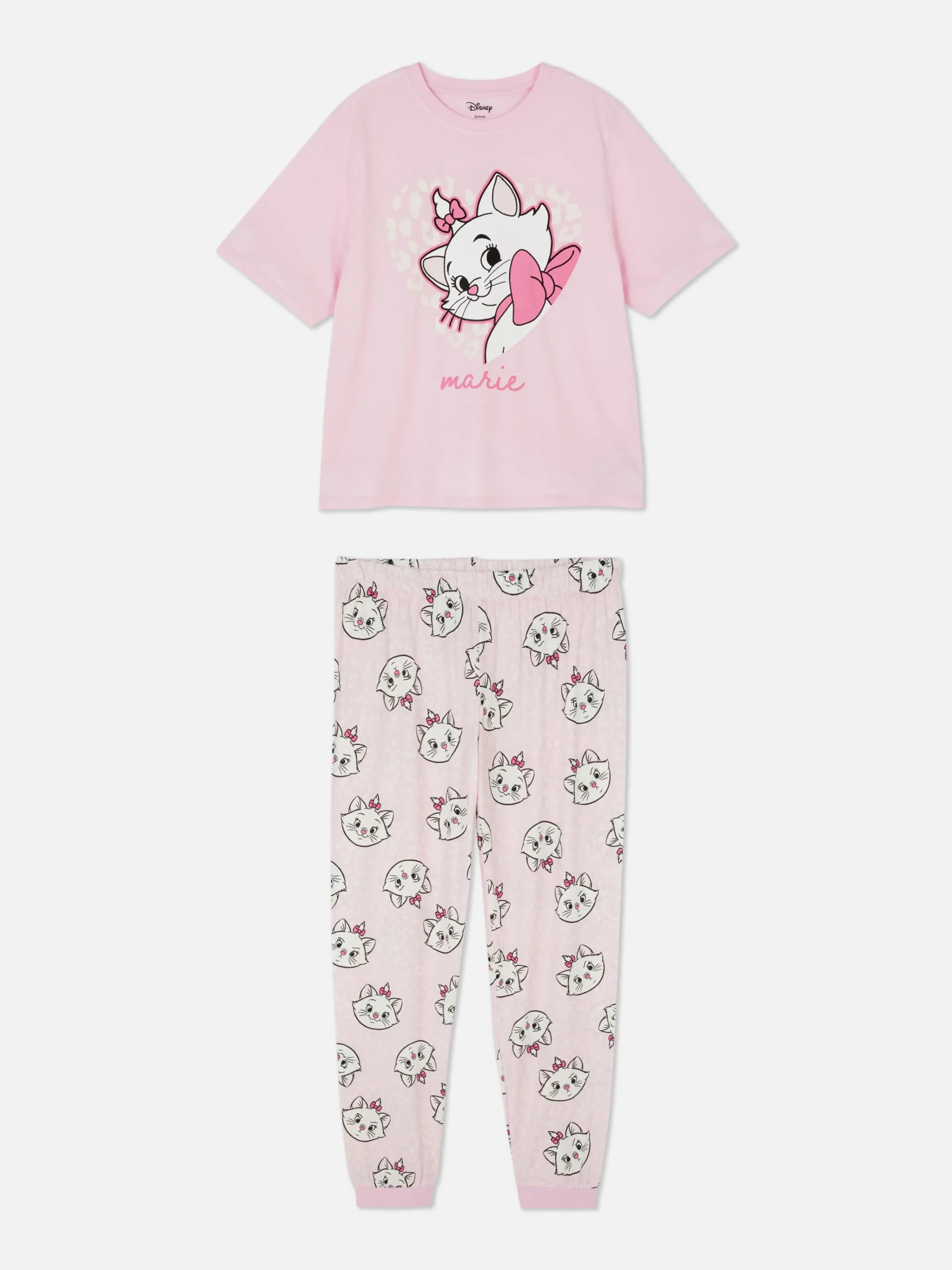 Primark Disney Characters T-Shirt Pajamas Light Pink Fashion