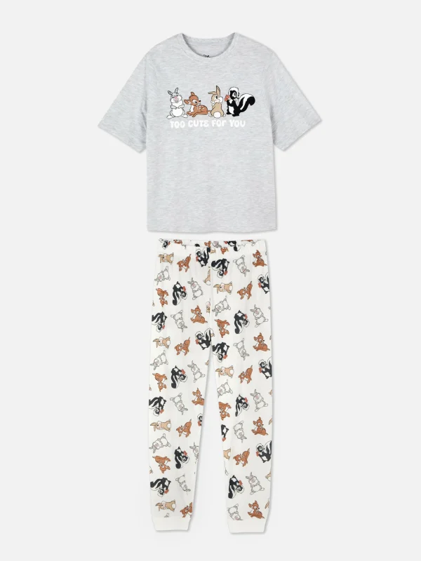 Primark Disney Characters T-Shirt Pajamas Gray Heather Discount